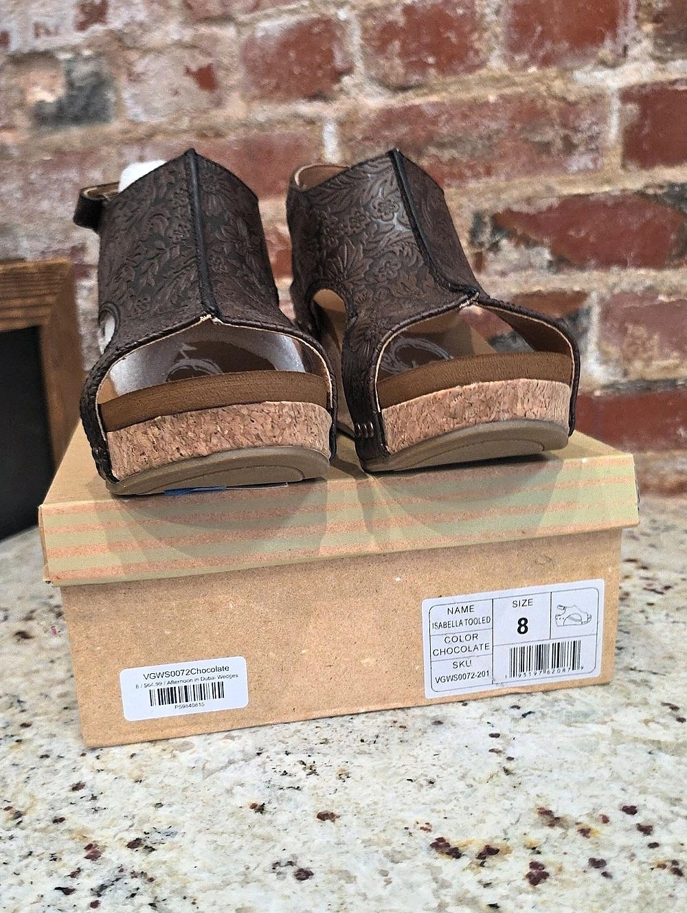 Aerosoles Brown Floral Wedge Sandals US 8 - 1667